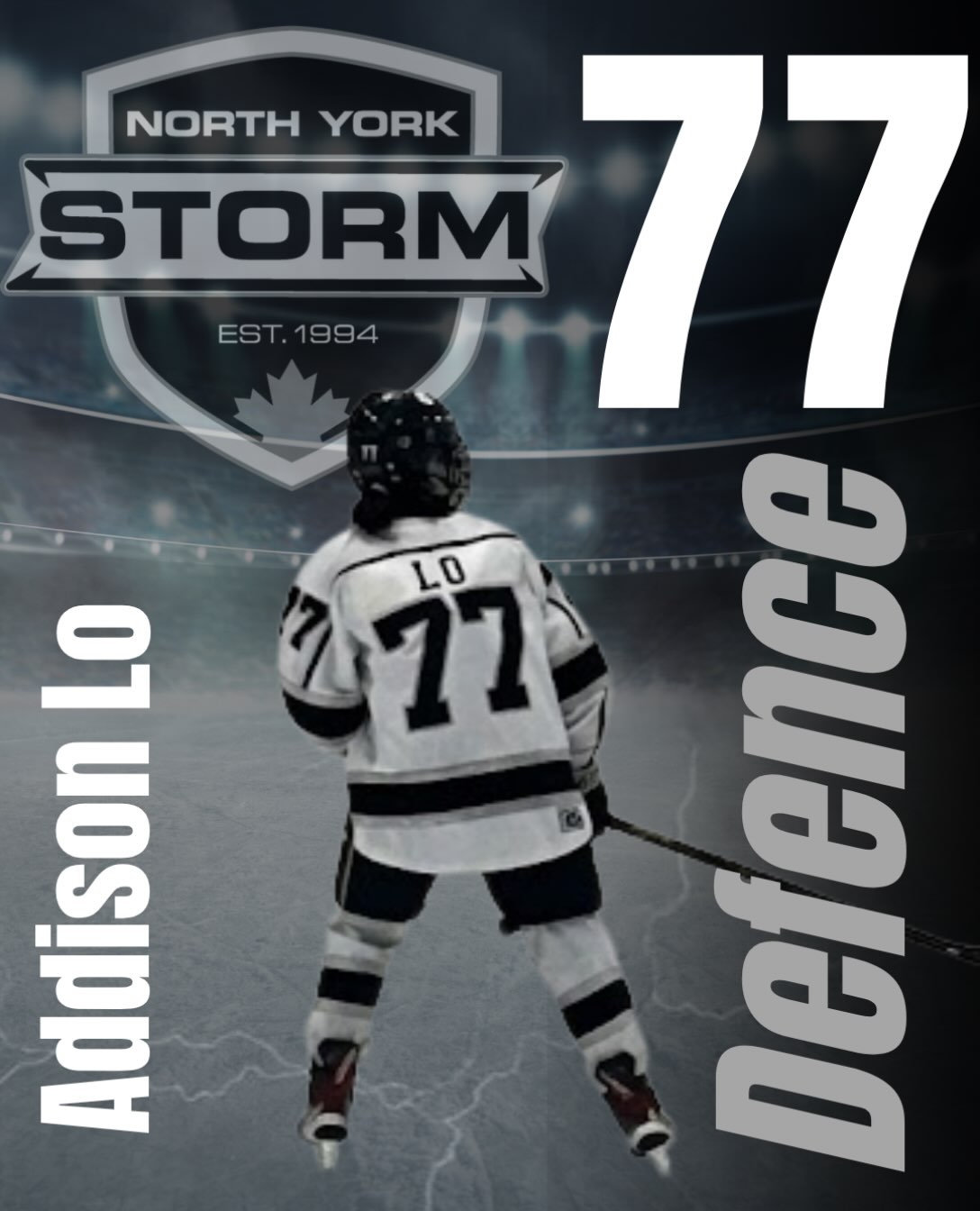 North York Storm player Addison Lo, number 77, pictured on the ice